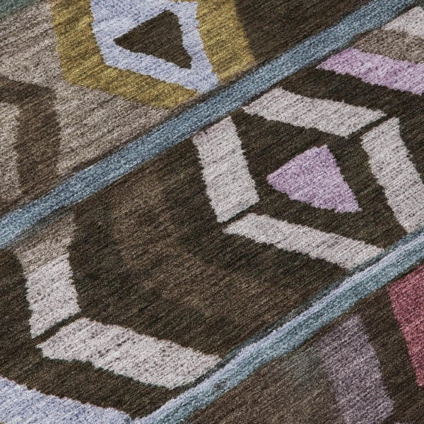9 X 12 Tribal Polyester Area Rug Stain Resistant for Patio Porch and Living Room
