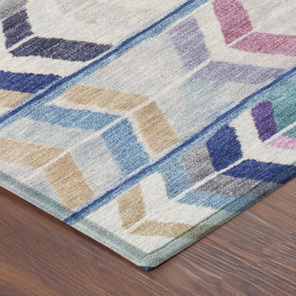 5 X 8 Tribal Polyester Area Rug Washable Stain Resistant for Patio and Living Room