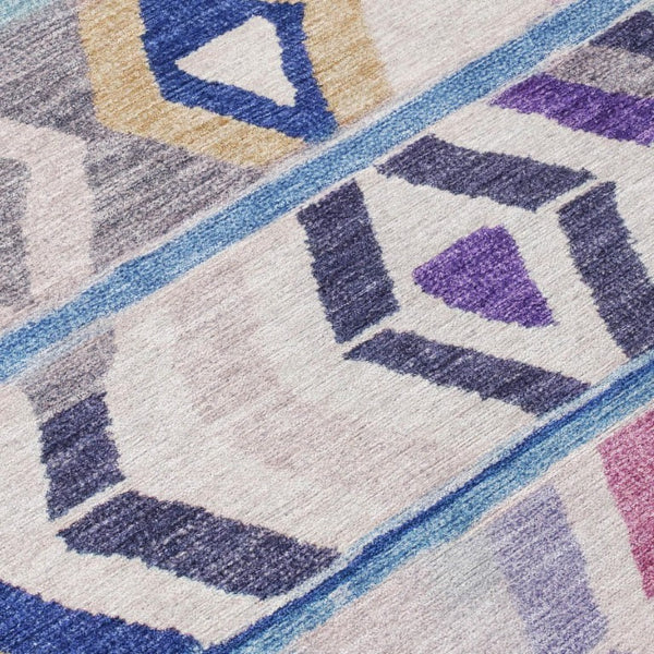 8 Ft X 10 Ft Tribal Polyester Area Rug Stain Resistant for Patio and Living Room