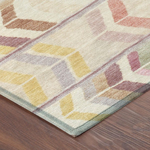 9 X 12 Copper Orange Tribal Polyester Area Rug Washable for Indoor Outdoor Use
