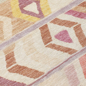 9 X 12 Copper Orange Tribal Polyester Area Rug Washable for Indoor Outdoor Use