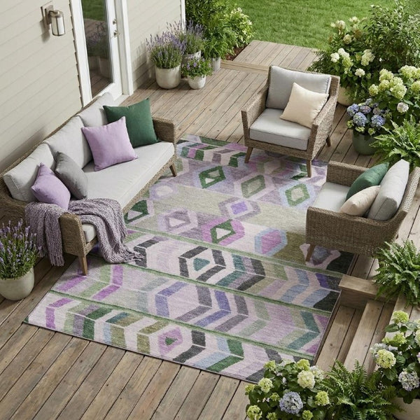 8 Ft X 10 Ft Tribal Polyester Area Rug Washable Stain Resistant Indoor Outdoor Patio