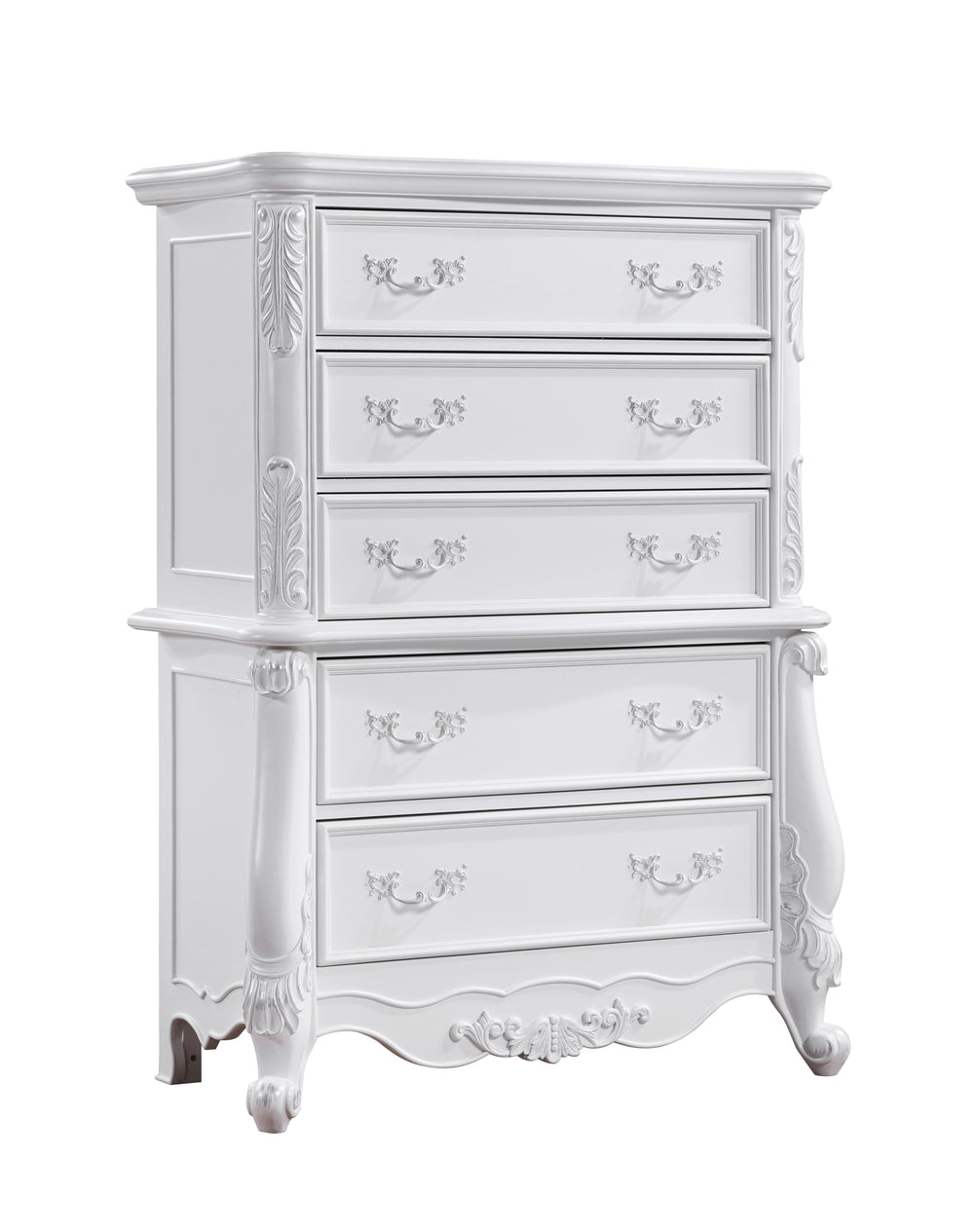 English Elm Latisha Elegant Finish Dresser with Spacious Drawers and Versatile Shelf for Organized Bedrooms White 59 L x 42 W x 21 H B2726P247633