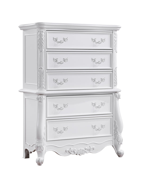 English Elm Latisha Elegant Finish Dresser with Spacious Drawers and Versatile Shelf for Organized Bedrooms White 59 L x 42 W x 21 H B2726P247633