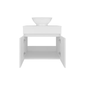 English Elm Bathroom Vanity Slim Sink Cabinet with Single Door, Engineered Wood, Space-Saving Modern Design White 27.56 L x 22.05 W x 12.2 H B097P350318