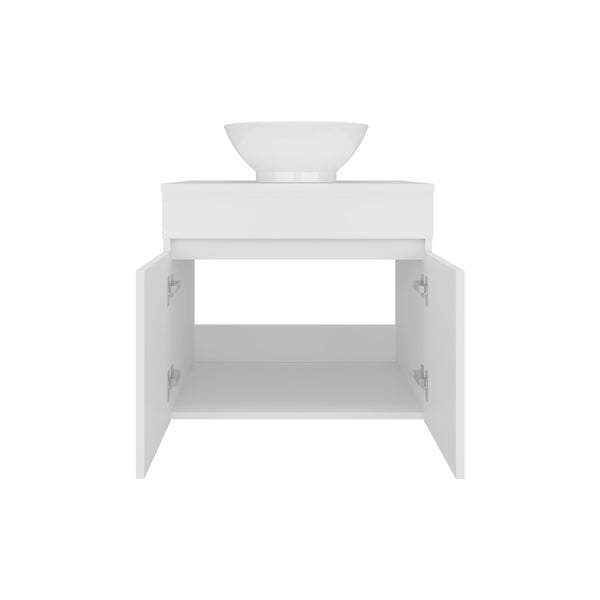 English Elm Bathroom Vanity Slim Sink Cabinet with Single Door, Engineered Wood, Space-Saving Modern Design White 27.56 L x 22.05 W x 12.2 H B097P350318