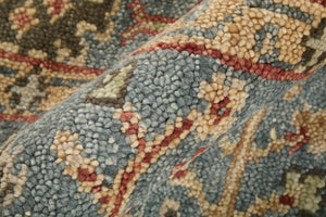 Feizy Rugs Carrington Hand Knotted Premium Wool Rug With Traditional Oushak Motifs And Elegant Fringe Accents Blue,Red,Gold Wool 9826499fblurste50