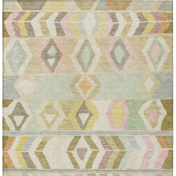10 Ft X 14 Ft Tribal Polyester Area Rug Stain Resistant for Patio or Living Room