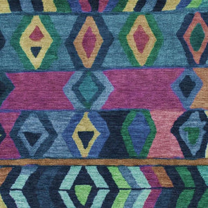 5x8 Navy Tribal Polyester Area Rug Stain Resistant for Indoor Outdoor Living