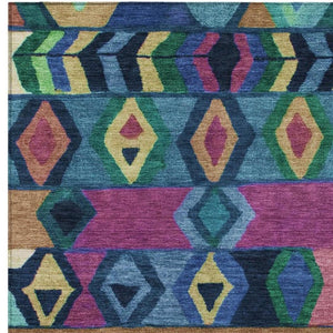 9 X 12 Tribal Polyester Indoor Outdoor Rug Stain Resistant for Patio and Living Room