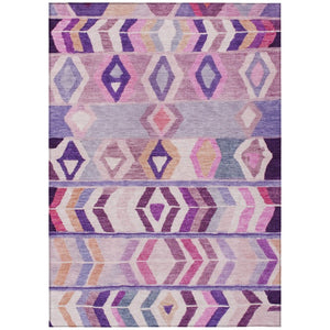 HomeRoots 5x8 Tribal Patterned Polyester Area Rug Washable Stain Resistant Indoor Outdoor Use 738921