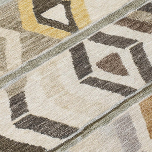 9 X 12 Pewter Gray Tribal Polyester Area Rug Stain Resistant for Patio or Living Room