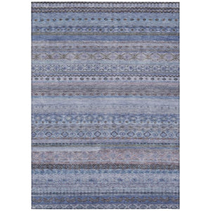 HomeRoots 10 Ft Striped Polyester Area Rug Washable for Patio Porch Living Room or Bedroom 738961
