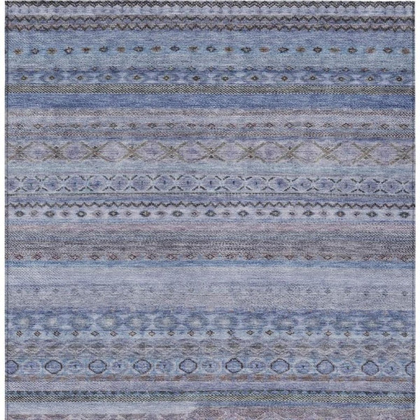10 Ft Striped Polyester Area Rug Washable for Patio Porch Living Room or Bedroom
