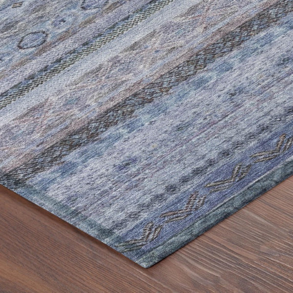 10 Ft Striped Polyester Area Rug Washable for Patio Porch Living Room or Bedroom