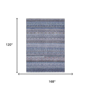 10 Ft Striped Polyester Area Rug Washable for Patio Porch Living Room or Bedroom