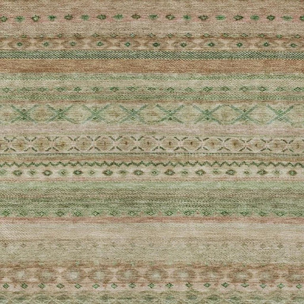 5 X 8 Copper Orange Stripe Polyester Area Rug Washable for Patio Porch or Living Room