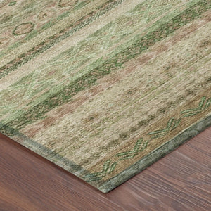 5 X 8 Copper Orange Stripe Polyester Area Rug Washable for Patio Porch or Living Room