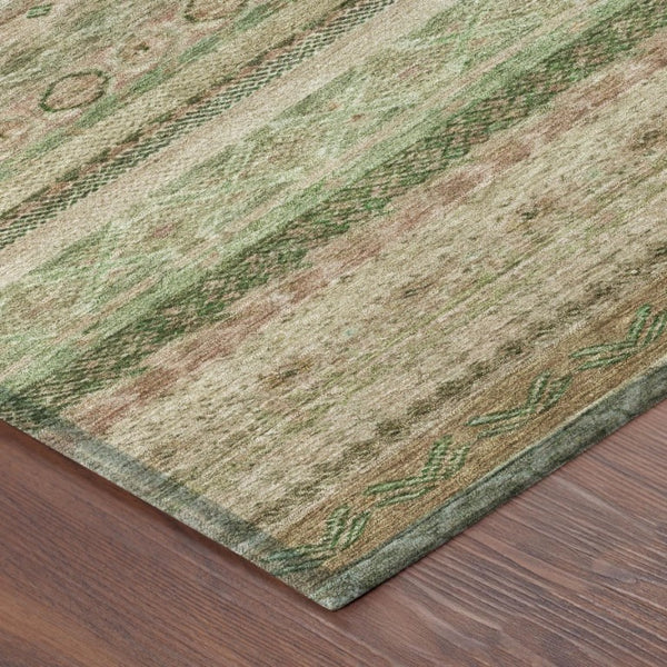 5 X 8 Copper Orange Stripe Polyester Area Rug Washable for Patio Porch or Living Room