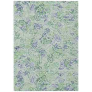 HomeRoots 9 X 12 Floral Polyester Area Rug Stain Resistant for Patio Porch and Living Room 738990