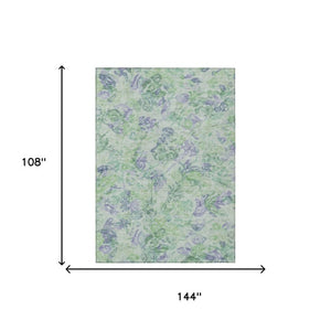 9 X 12 Floral Polyester Area Rug Stain Resistant for Patio Porch and Living Room