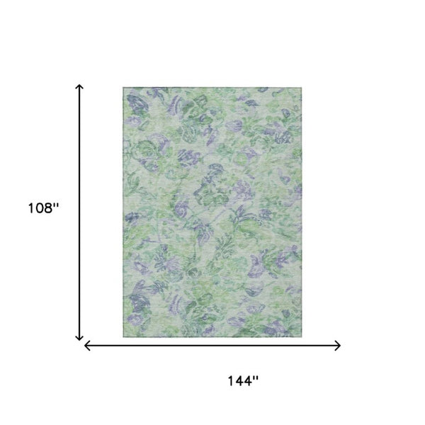 9 X 12 Floral Polyester Area Rug Stain Resistant for Patio Porch and Living Room