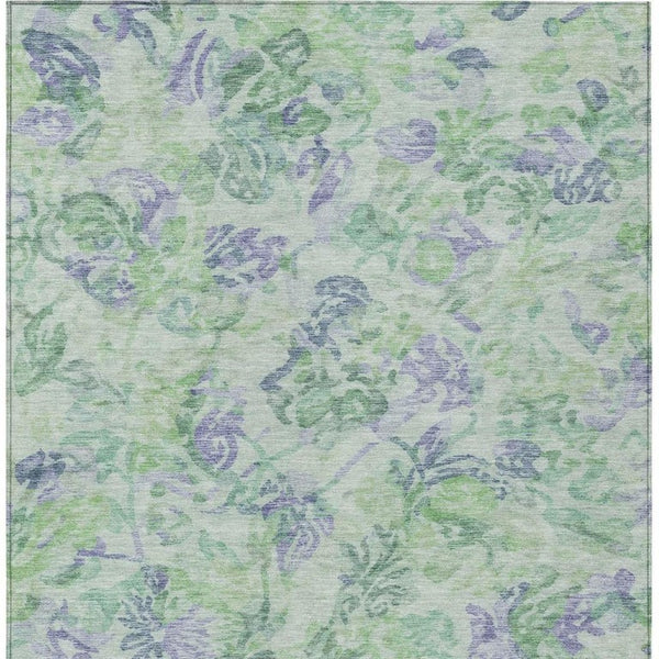 10 X 14 Floral Polyester Area Rug Washable Indoor Outdoor Stain Resistant Patio