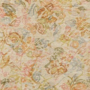 10 X 14 Peach Floral Polyester Area Rug Stain Resistant for Patio or Living Room