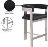 Romeo Black Vegan Leather Counter Stool 738Black-C Meridian Furniture