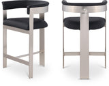 Romeo Black Vegan Leather Counter Stool 738Black-C Meridian Furniture