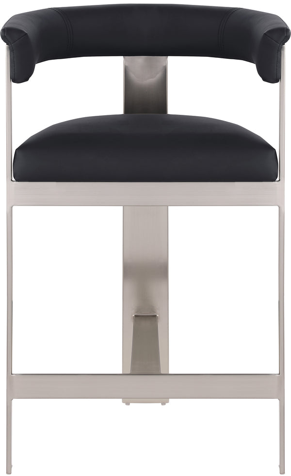 Romeo Black Vegan Leather Counter Stool 738Black-C Meridian Furniture