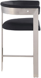 Romeo Black Vegan Leather Counter Stool 738Black-C Meridian Furniture