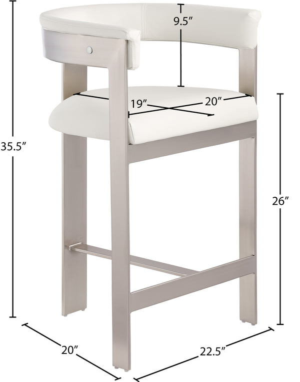 Romeo Cream Vegan Leather Counter Stool 738Cream-C Meridian Furniture