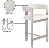 Romeo Cream Vegan Leather Counter Stool 738Cream-C Meridian Furniture