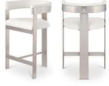 Romeo Cream Vegan Leather Counter Stool 738Cream-C Meridian Furniture