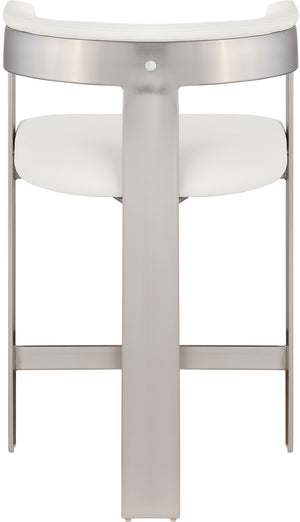 Romeo Cream Vegan Leather Counter Stool 738Cream-C Meridian Furniture