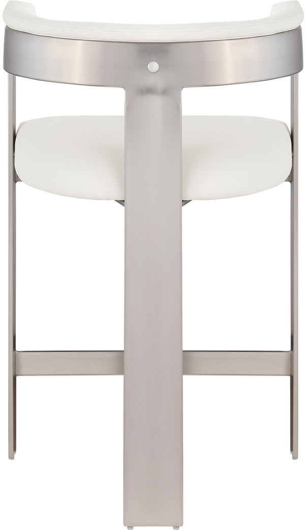 Romeo Cream Vegan Leather Counter Stool 738Cream-C Meridian Furniture