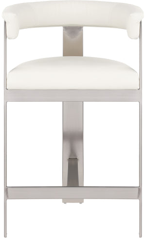 Romeo Cream Vegan Leather Counter Stool 738Cream-C Meridian Furniture