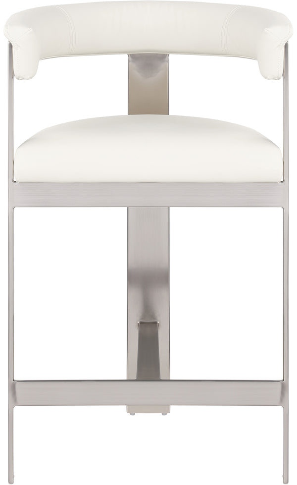 Romeo Cream Vegan Leather Counter Stool 738Cream-C Meridian Furniture