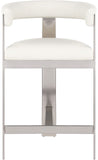 Romeo Cream Vegan Leather Counter Stool 738Cream-C Meridian Furniture