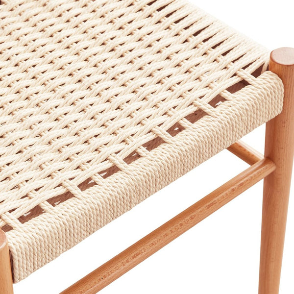 English Elm Dining Chairs with Handwoven Rope Seats and Iron Frame Mid Century Modern Set of 2 Beige,Natural T3623P431438