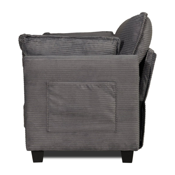 English Elm 2-in-1 Corduroy Loveseat Sleeper with Storage Converts for Living Room or Studio Grey W2715P409861
