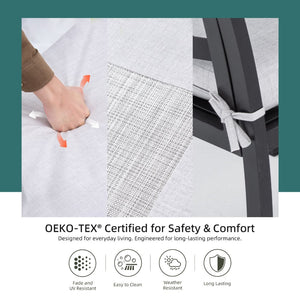 English Elm Outdoor Patio Dining Chairs Set Of 2 - Weather-Resistant Sunbrella Cushions & Nature-Inspired Design W1886P272372-GIGA