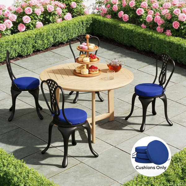 English Elm Soft Round Dining Chair Cushions Set of 4 with Washable Covers and Foam Padding T3971P442964