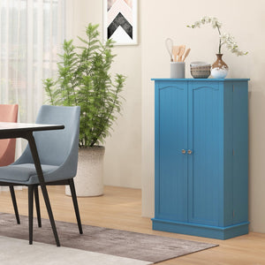 English Elm HOMCOM 41" Kitchen Pantry Storage Cabinet with 5-Tier Shelves, 12 Door Racks, Anti-Tip Straps, Sleek Design Blue W2225P229099