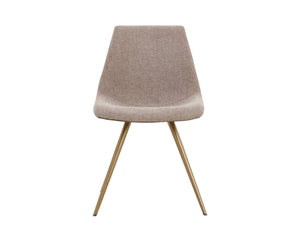 Sunpan LIPA Dining Chair - Contemporary Comfort with Curved Backrest and Antique Bronze Iron Legs Brown 112265