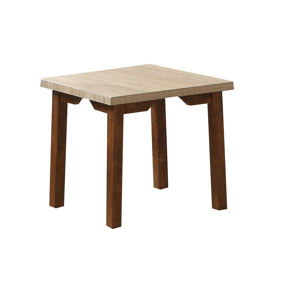 English Elm 3PC Light Wood Coffee Table Set with Dark Legs, 48" Coffee + 2 End Tables, Modern Rectangular Living Room Furniture B011P405684