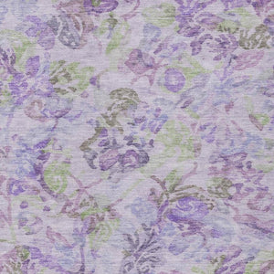 10 X 14 Floral Polyester Area Rug Washable Stain Resistant Indoor Outdoor Plum
