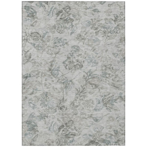 HomeRoots 5 X 8 Taupe Brown Floral Polyester Area Rug Washable Stain Resistant Patio Porch 739017