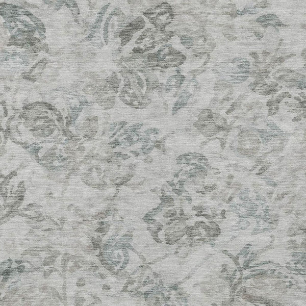 5 X 8 Taupe Brown Floral Polyester Area Rug Washable Stain Resistant Patio Porch